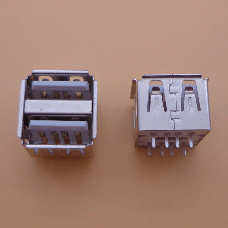 100 шт. двойной USB короткий корпус Тип гнездо 180 Степень погружения вертикальный