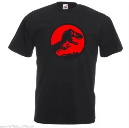 Jurrasic park Топ Футболка Мужская черная и красная средняя мужская M fotl made2order крутая