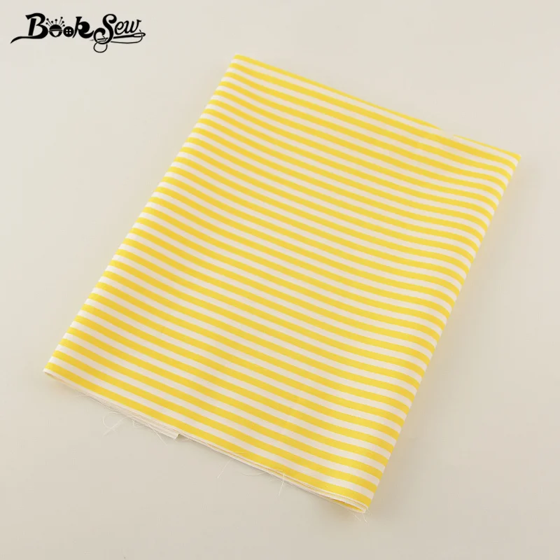 Booksew Новый 100% хлопок саржевая ткань высокого качества желтые полоски дизайн