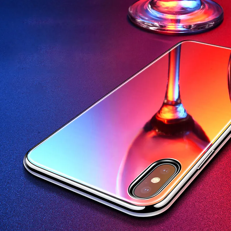 BFOLLOW Luxury Mirror Case for iPhone X 10 Tempered Glass Back + TPU Plating Frame Cover Coque Fundas |