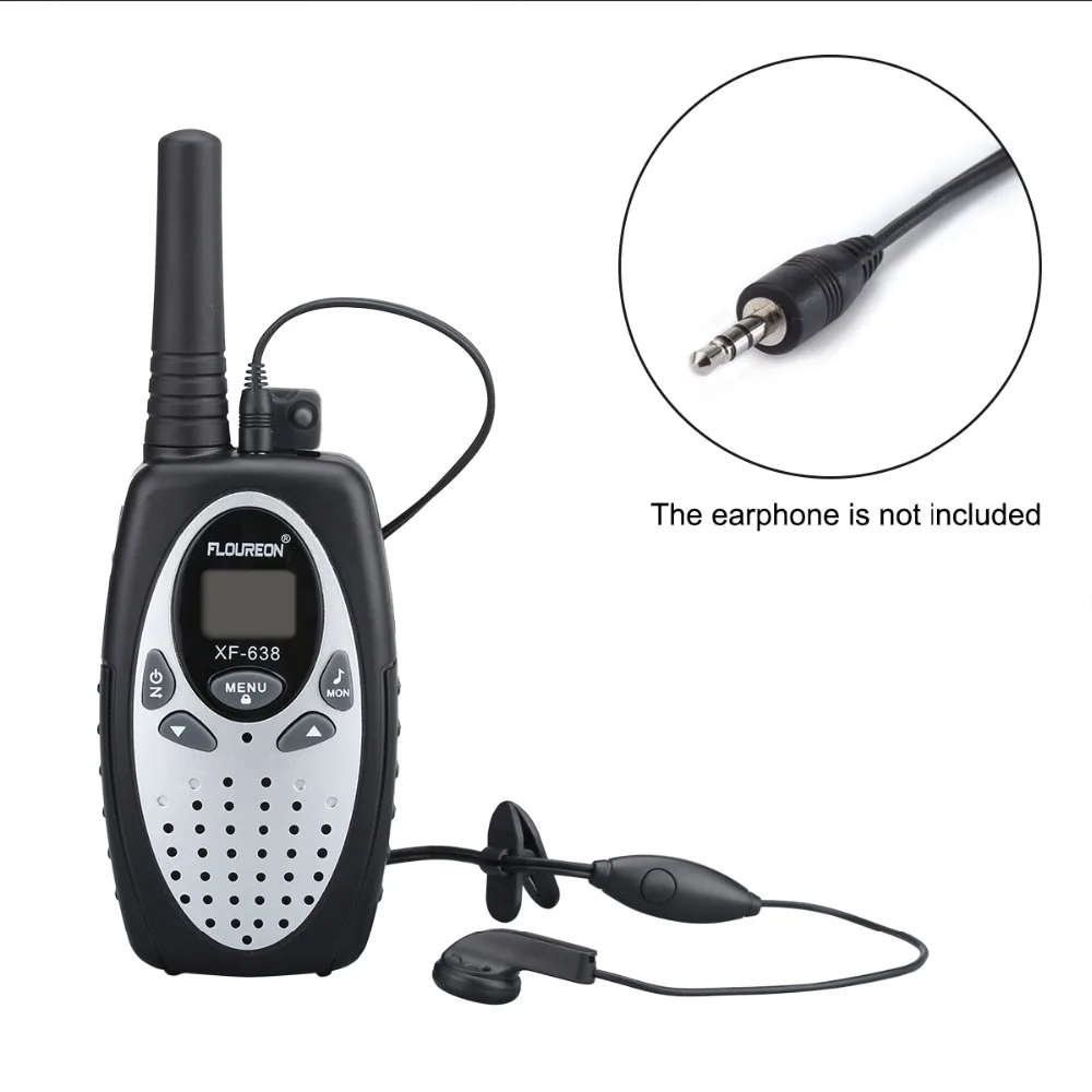 FLOUREON 8-канальный сетевой видеорегистратор иди и болтай Walkie Talkie S UHF400-470MHz двусторонней радиосвязи 3 км переговорные Silver EU/UK