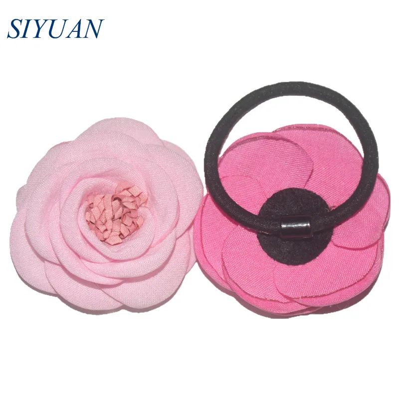 30 шт./лот сгоревшая Корейская конопляная ткань цветок с зажимом/резинка