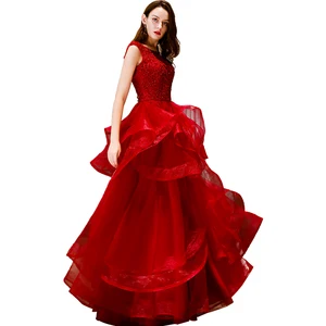 Image for Beauty Emily Red New Lace Evening Dresses 2020 O N 