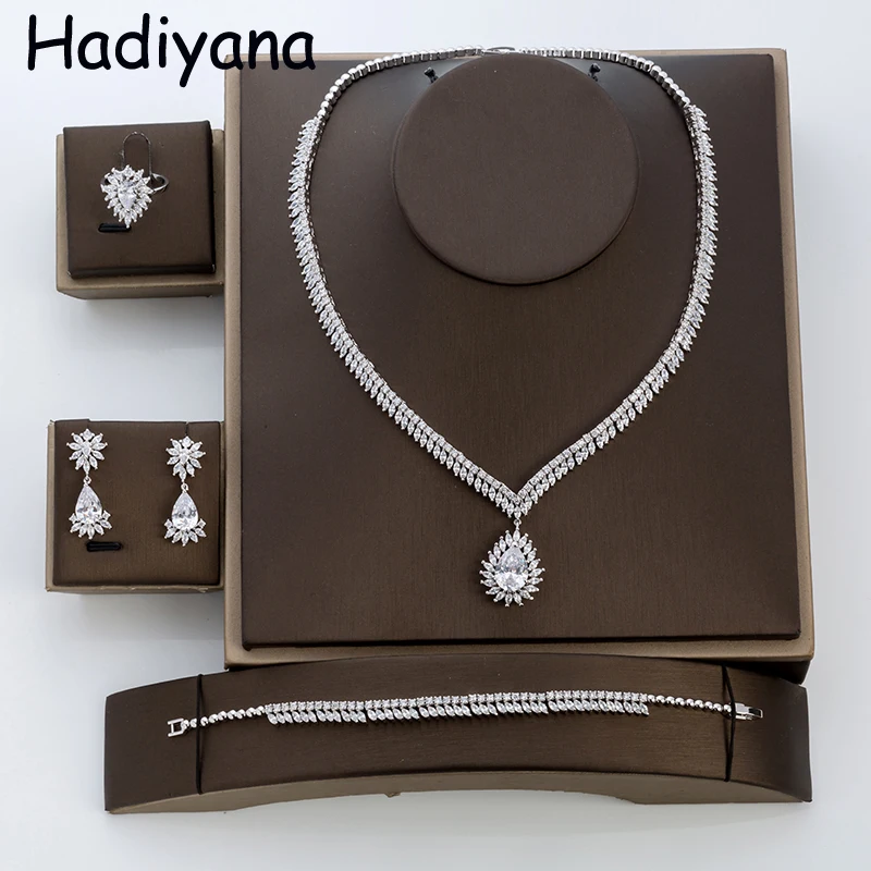 Hadiyana красивый женский брендовый Ювелирный Набор для свадебной вечеринки
