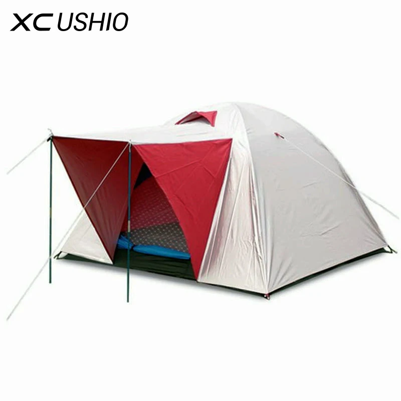200x200x130 см большой Doule Слои палатка для 3-4 человек Открытый Кемпинг Пеший Туризм Охота Рыбная ловля Планы Аварийного Палатка