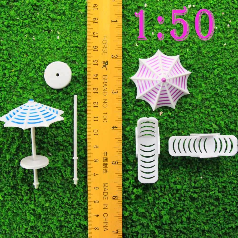 2 комплекта зонтиков шезлонгов диванов 1:50 1:75 1:100 O OO TT масштабная модель поезда TYS24