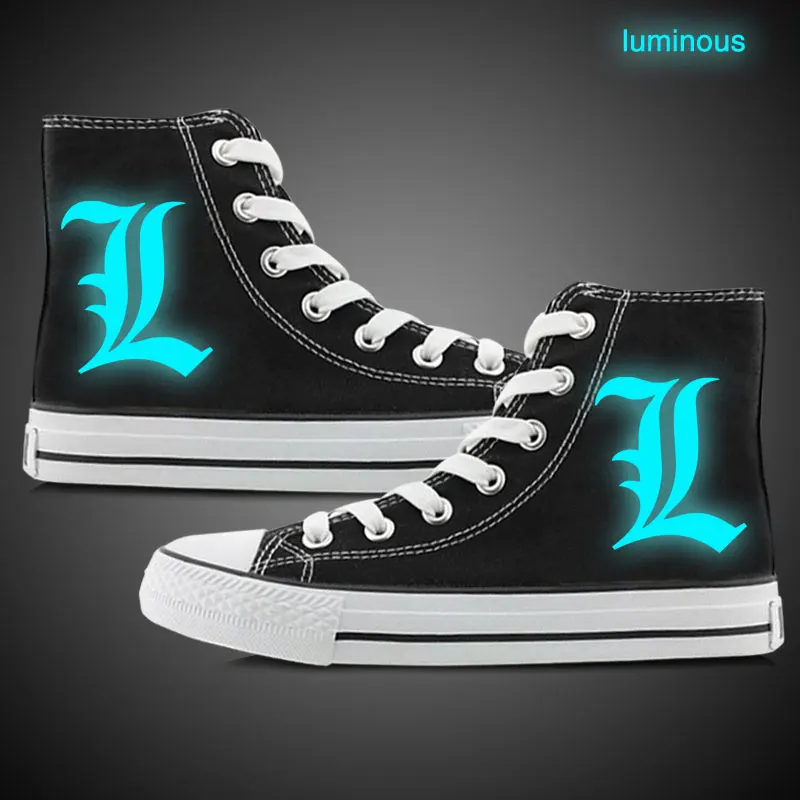 luminous02 Новинка; Мужская обувь с аниме; парусиновая дышащая легкая обувь с высоким берцем; обувь для мальчиков и девочек; модная обувь для отдыха - Цвет: luminous02