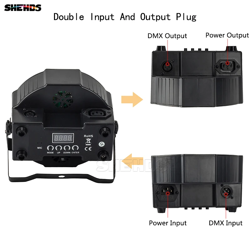 SHEHDS светодиодный 7x12W RGBW 4 в 1/7x18W RGBWA + UV 6 1 светильник с DMX512