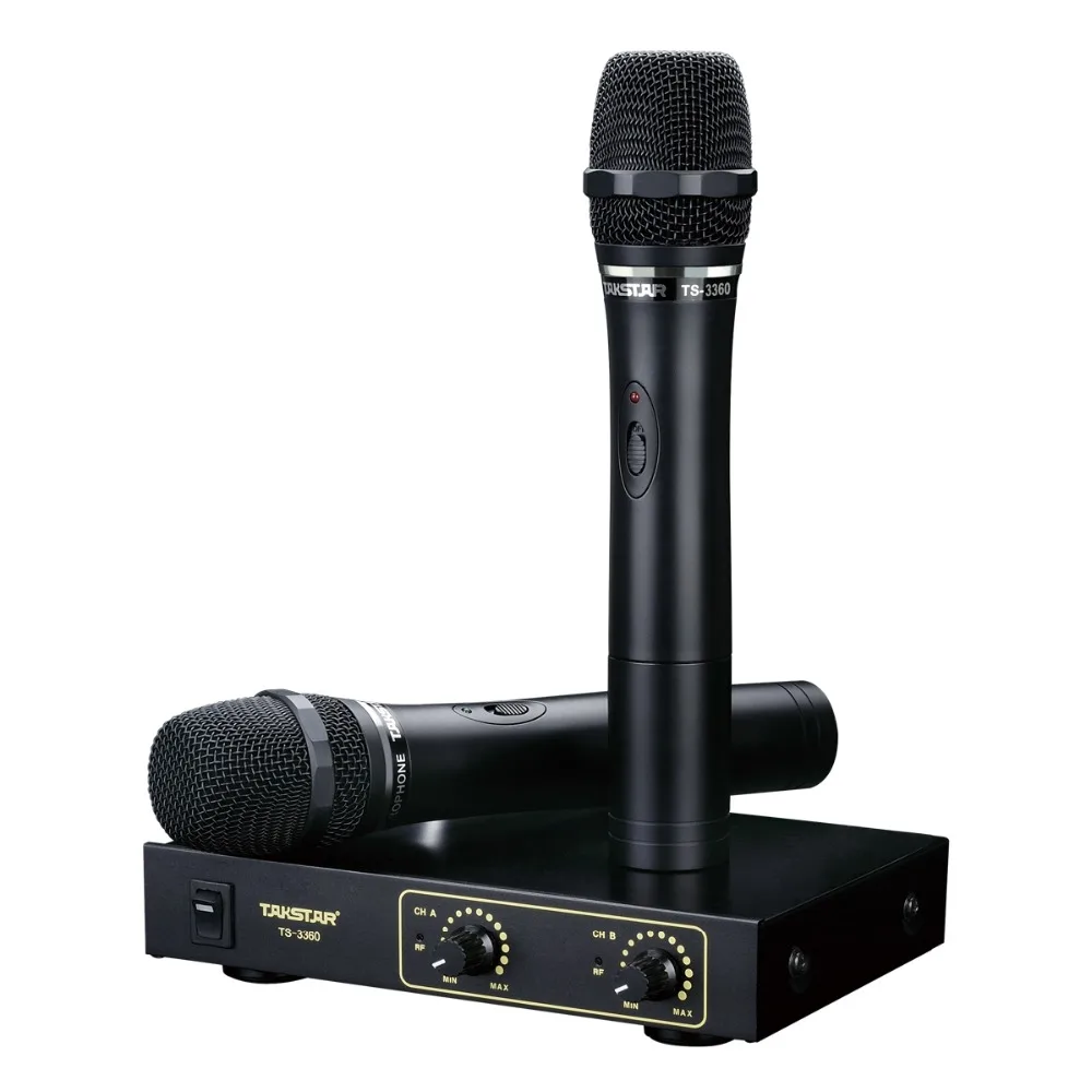 Takstar TS 3360 2 канальный VHF беспроводной микрофон с 6 3 мм смешанным выходом может