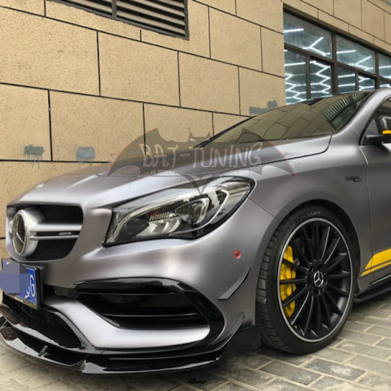 ABS передний бампер Canards для Mercedes CLA Class CLA200 CLA250 CLA45 AMG W117 передний губы Fin+ подтяжка лица спортивная версия