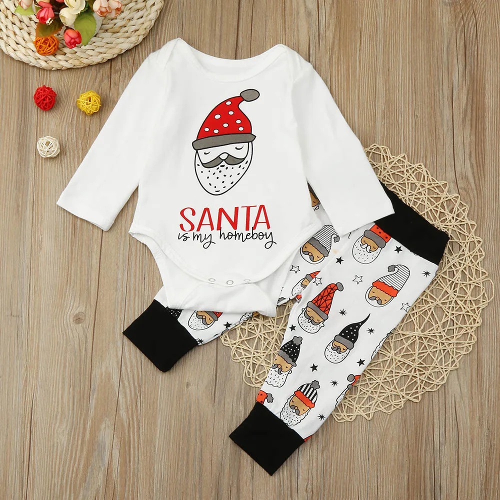 

Christmas baby clothing set Xmas gifts long sleeve rompers+pants Infant bebe girl boy clothes sets toddler cloth unisex 4-24m