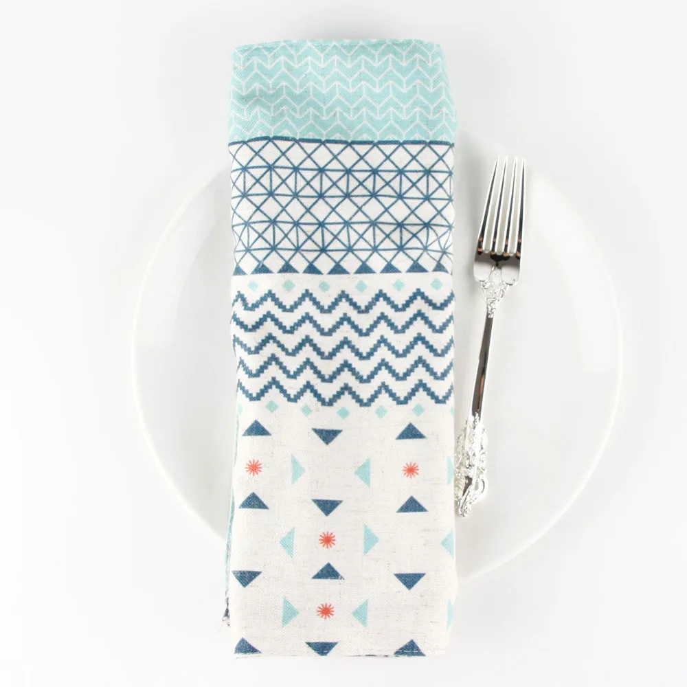Коврик для столовых приборов из хлопка и льна с принтом теплоизоляционный коврик