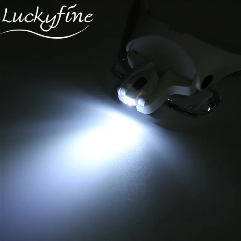 Лупа с 5 линзами регулируемая на голову светодиодный светильник лампа