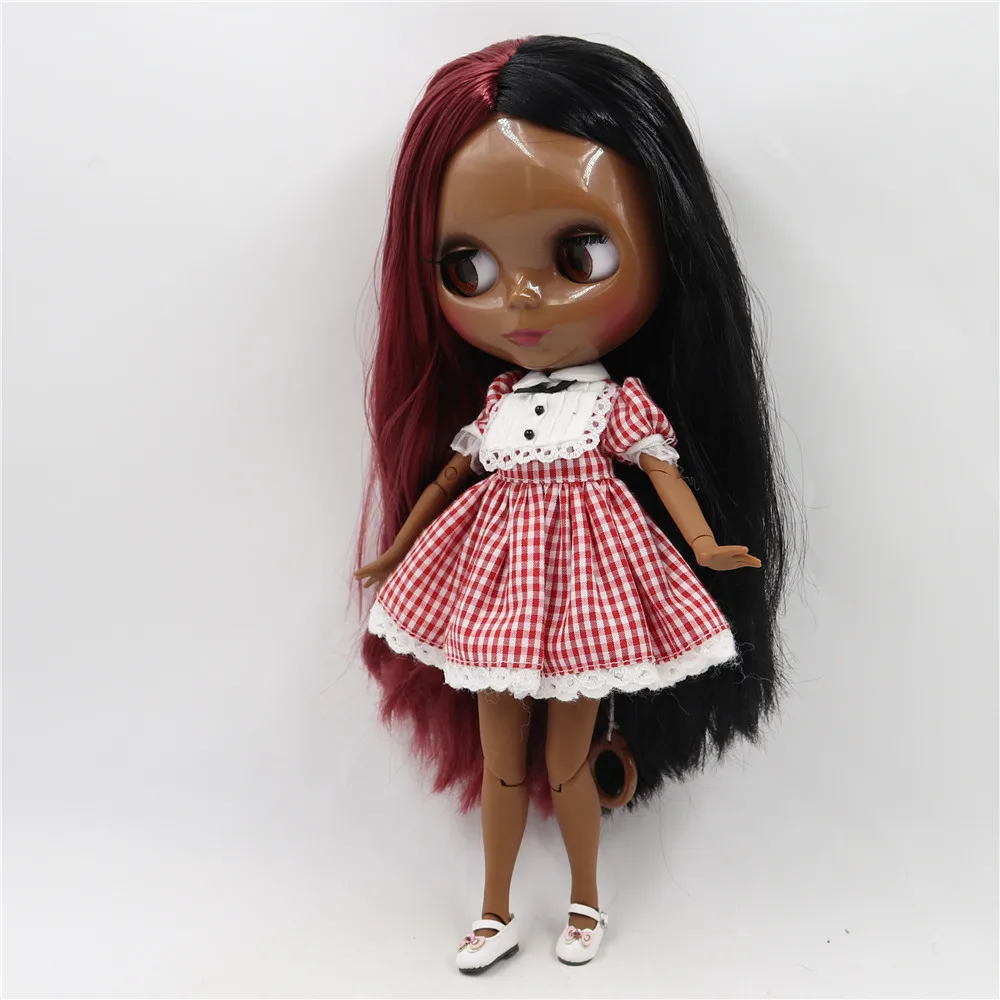 Кукла Blyth ICY DBS суперчерная темная кожа глянцевое лицо суставы тела темные черные
