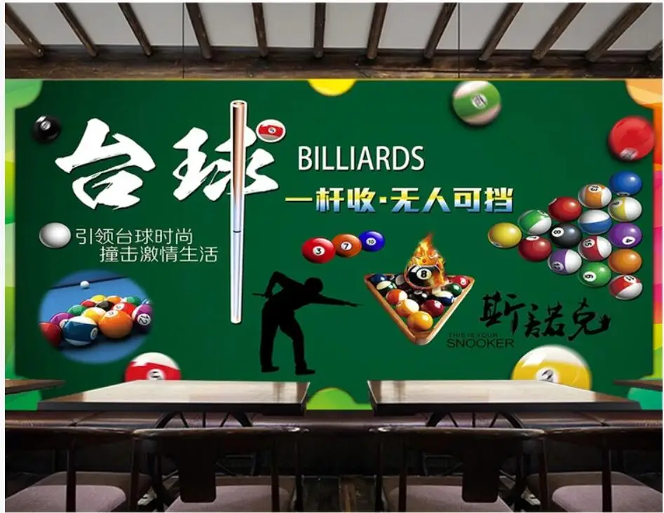 WDBH 3d фотообои на заказ росписи Ретро Ностальгический бильярдный зал бильярдная
