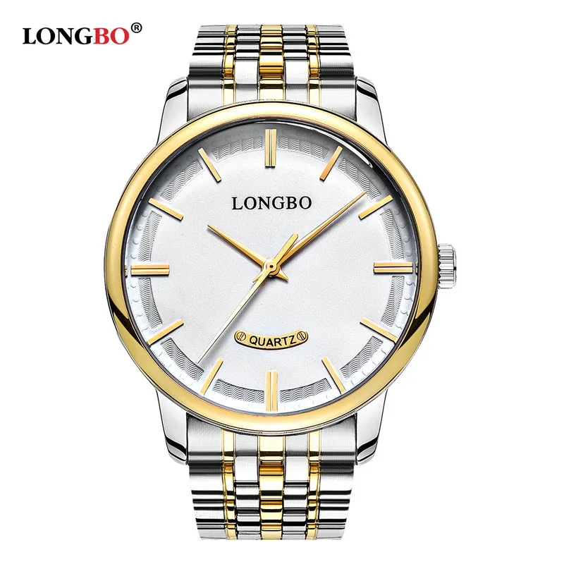 Fashion LONGBO Brand Quartz Watch lovers Watches Women Men Couple Lovers Business Gift Analog Steel Wristwatches Casual Gold |
