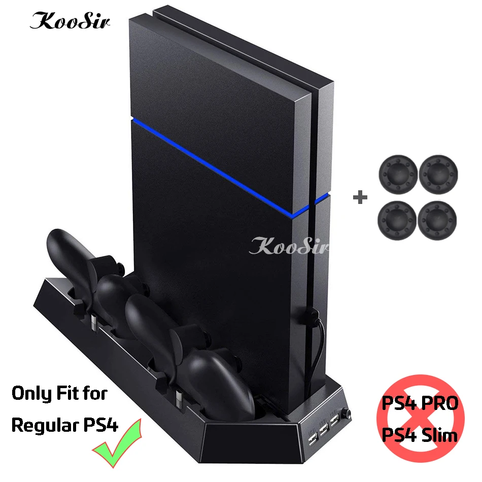 Подставка для PS4 с охлаждающим вентилятором + зарядная док-станция двойным