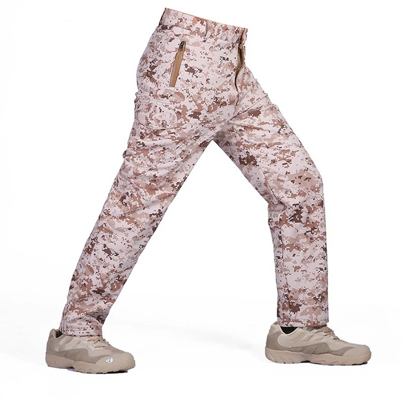 

Теплые брюки-карго для мужчин, военные тактические зимние брюки, мягкие флисовые армейские камуфляжные водонепроницаемые брюки из кожи аку...