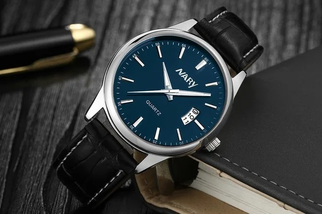 6115 Blue Dial Men NARY горячая распродажа Женские часы мужские часы модные повседневные кварцевые часы для женщин мужские часы распродажа reloj mujer - Цвет: 6115 Blue Dial Men
