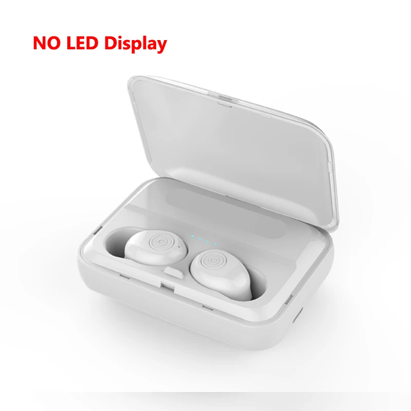WHITE no LED Беспроводной Bluetooth наушники светодиодный дисплей водонепроницаемые наушники 8D объемные Стерео Гарнитуры Bluetooth наушники с мощностью 1200 мАч - Цвет: WHITE no LED