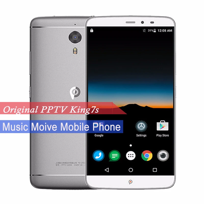 Оригинальный PPTV King 7S 4G 6 0 дюймов 3 ГБ 32 Octa Core 3610 мАч Android 5 1 IPS 2 5D 2k Экран Helio X10 музыка