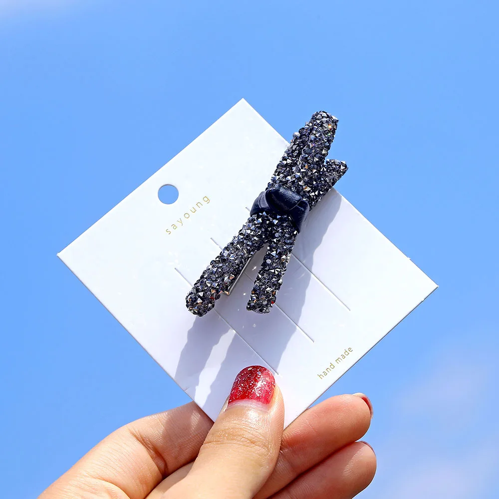 Модные хрустальные стразы бант заколка для волос жемчужные заколки