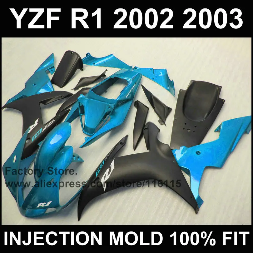 Мотоцикл 100% Полный Инжекционный комплект обтекателей для YAMAHA 2002 R1 2003 YZF 02 03