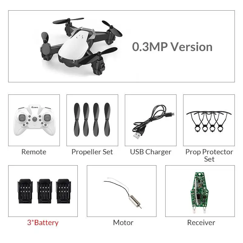 white30w3batteries Eachine E61 E61HW Мини WiFi FPV с HD камерой режим удержания высоты складной Радиоуправляемый Дрон Квадрокоптер RTF - Цвет: white30w3batteries