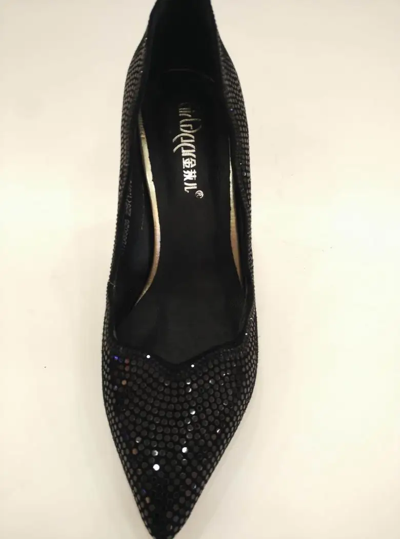 Jindier shoppe высокое качество Овчины моды Блеск с низком каблуке женская обувь летние