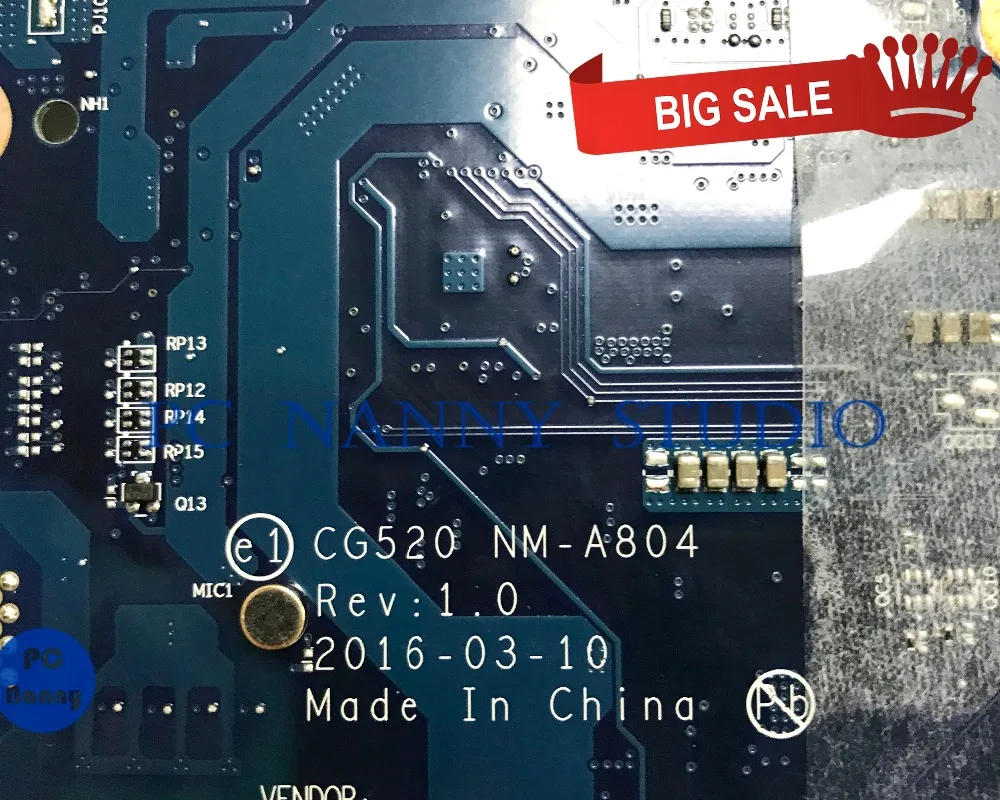 Материнская плата для ноутбука Lenovo Ideapad 110 15Ibr 5B20L77436 NM A804 N3710 4G