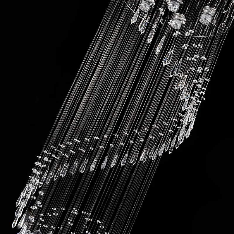 Современные хрустальные люстры Светодиодные длинные лестницы для помещений из