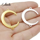 Aiovlo 5 шт.лот соединители для браслетов из нержавеющей стали в форме полумесяца ожерелье подвески подвеска сделай сам серьги ювелирные изделия ручной работы