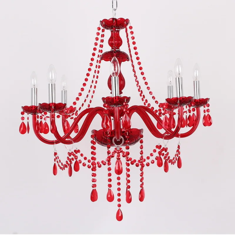 MD9133 8European crystal chandelier red wedding upscale restaurant bedroom chandelier|crystal chandelier|bedroom chandelierchandelie |
