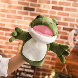 Frog Плюшевые марионетки крокодил, акула игрушка-лягушка рот подвижный детский сад домашний интерактивный дети взрослые мягкие бутафорские кукольные - Цвет: Frog