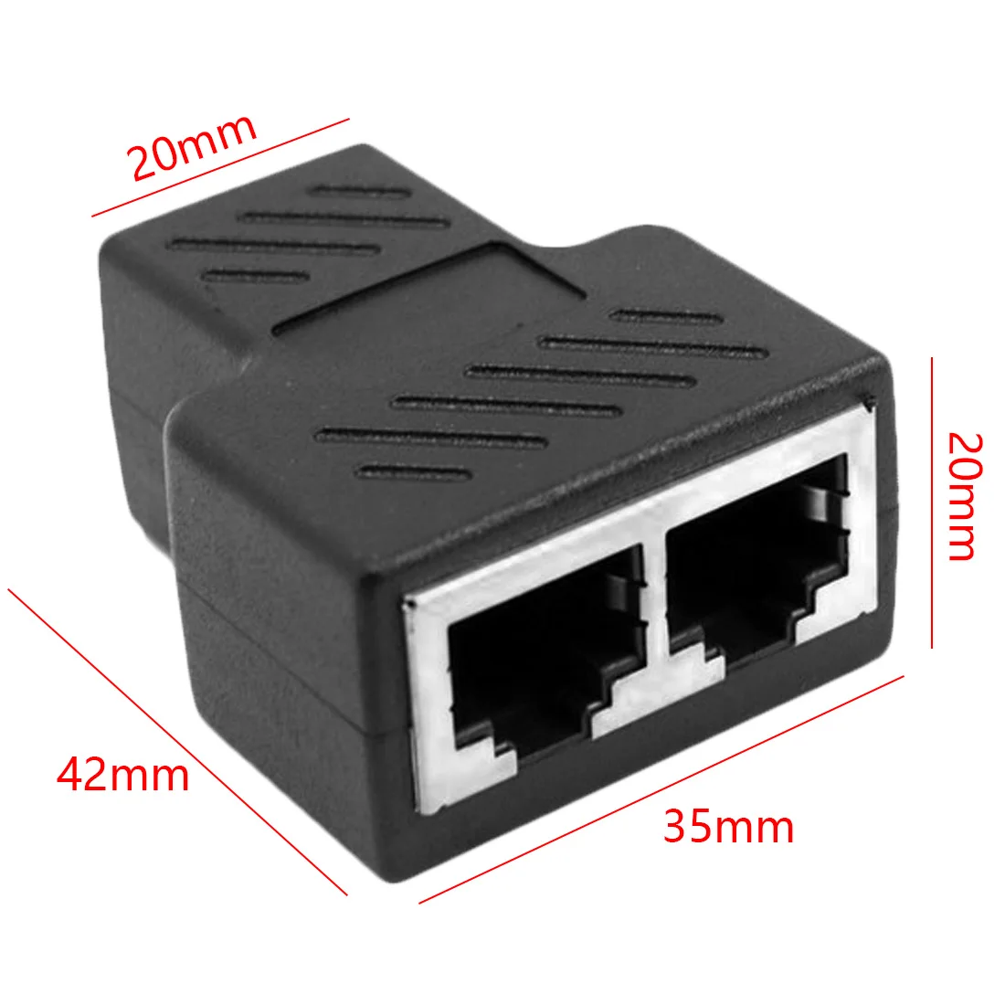 RJ45 Кабельный порт сетевой Кабельный соединитель Rj45 сетевой пластиковый тройник Кабельный соединитель способ разветвитель 1-2 адаптера
