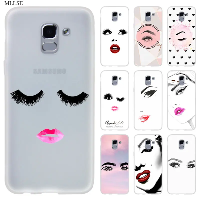 Чехол для макияжа ресниц и губ Samsung J8 J4 J6 Plus 2018 J5 J3 J7 2017 EU 2016 Prime силиконовый чехол