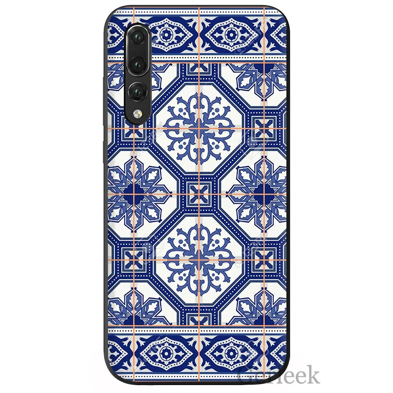 Чехол для телефона Morocco Art Deco Tile Map Алмазные Весы huawei P Smart P30 P8 P9 P10 P20 Lite Pro