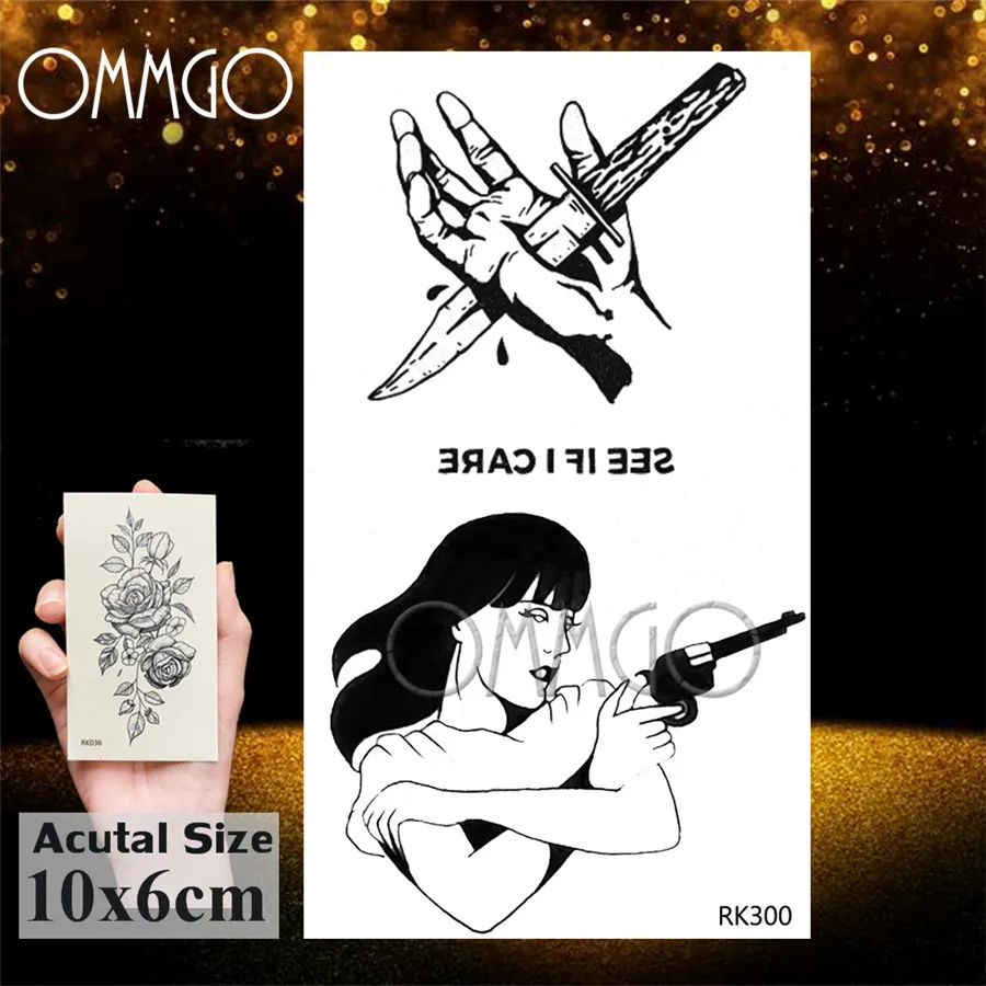 ORK300 OMMGO лесной Племенной Волк для мужчин и женщин Временные татуировки водонепроницаемый боди-арт планеты бумага для тату рука лицо поддельные маленькие татуировки Стикеры - Цвет: ORK300
