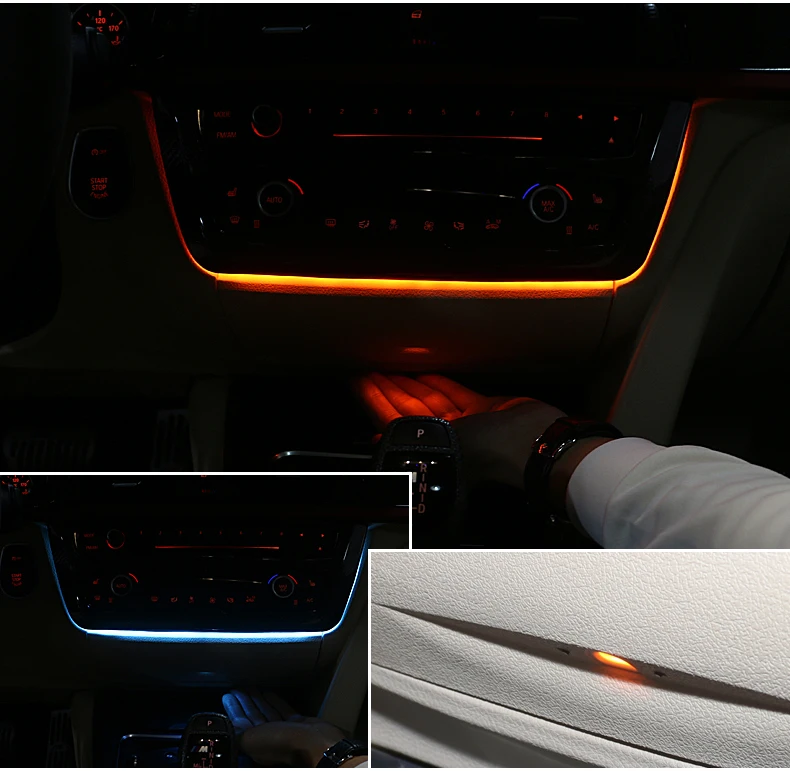 Оранжевые и синие переключаемые атмосферные огни встроенные автомобильные