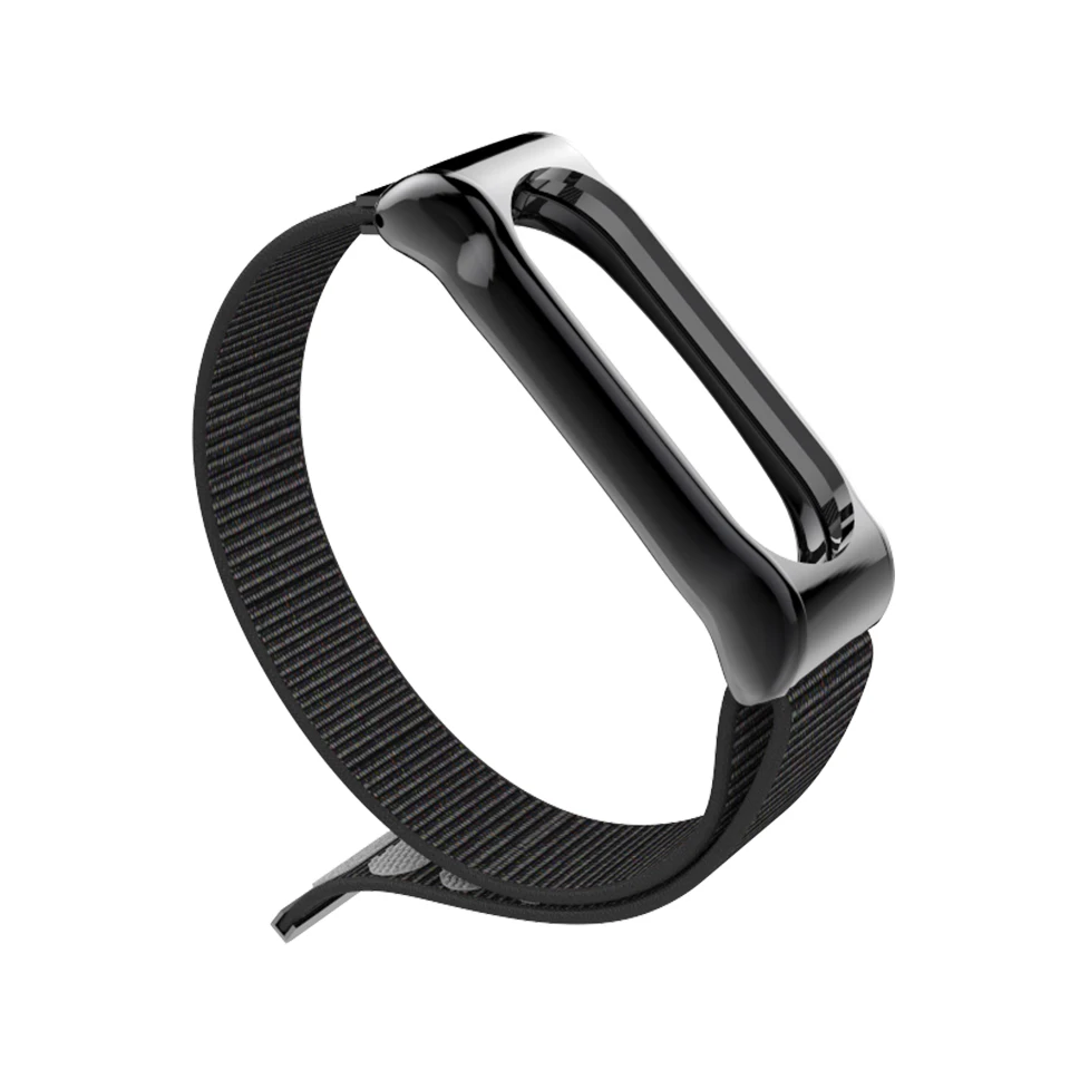 Mi jobs для mi band 2 нейлоновый ремешок на запястье для xiaomi mi band 2 ремешок для спорта Smart Bnad Сменные аксессуары для mi band 2 Bracelet - Цвет: Черный