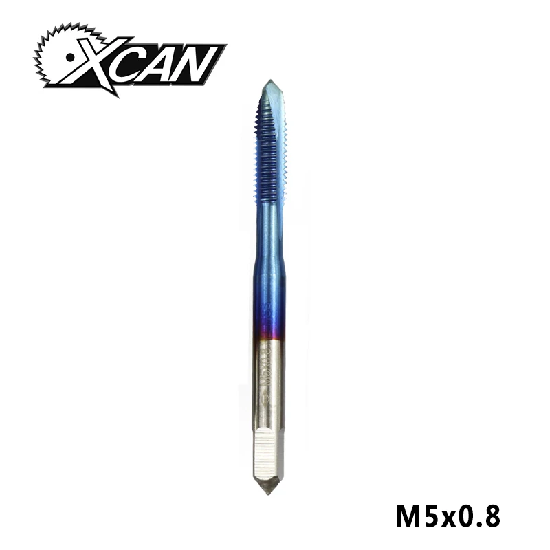 M5x0.8 XCAN 1 шт. M2-M6 нано с синим покрытием резьбовой кран высокоскоростной стальной винт кран прямой хвостовик кран сверло - Цвет: M5x0.8