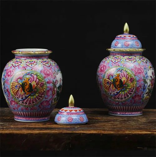 

Antique Chinese Noble Purple General Tank Porcelain Royal Nobility Palace Decoration Handpainted Gold Ceramic Ginger Jar