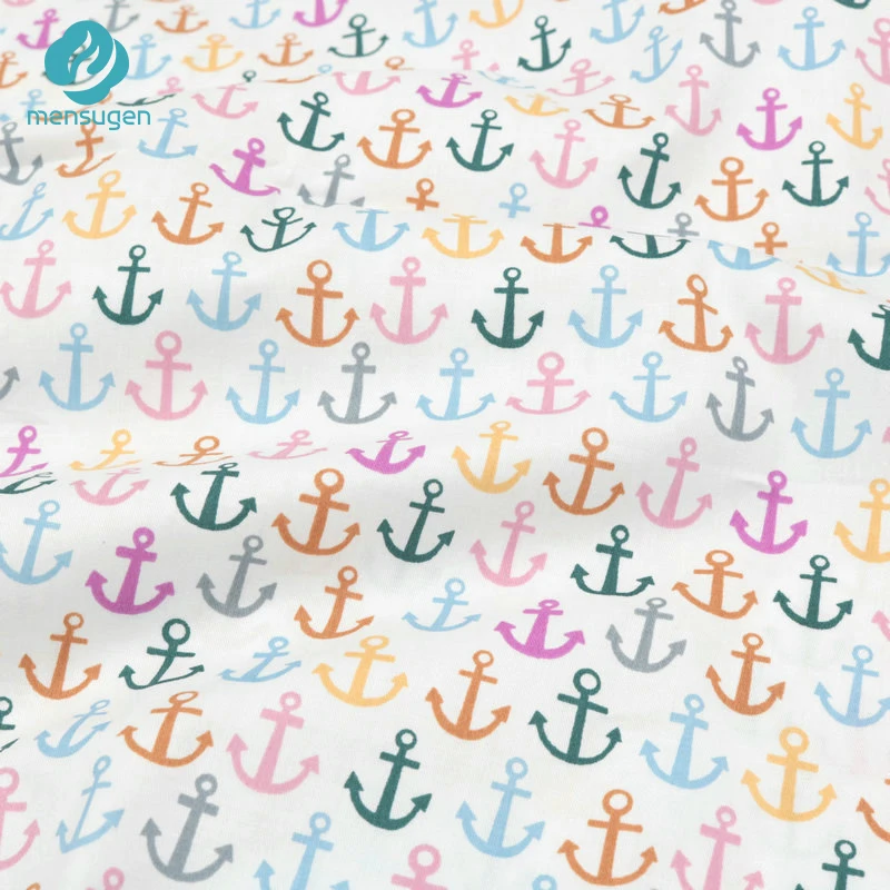 Mensugen Half A Meter Anchor Cartoon Cotton Fabric for Quilting Sewing Baby Bedding Sheet Pillows Cover blanket Material | Дом и сад