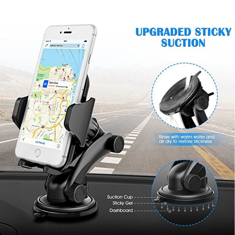 car phone holder flexible 360 degree adjustable car mount mobile phone stand support smartphone free global shipping
