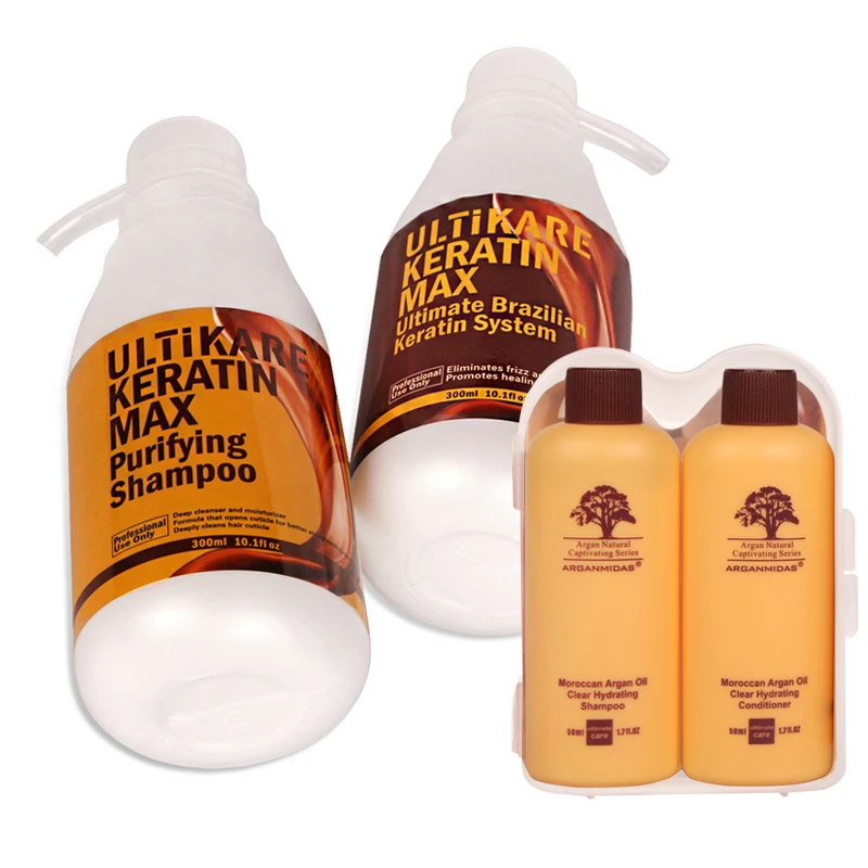 300 мл очищающий шампунь + бразильское Кератиновое лечение волос 12% Формалин