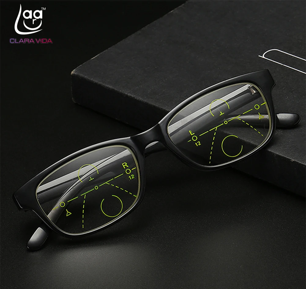 

= Clara Vida Classic Vintage Frame For Intelligence Progressive Multifocal Commercial Reading Glasses Bifocal +1 +1.5 To +4