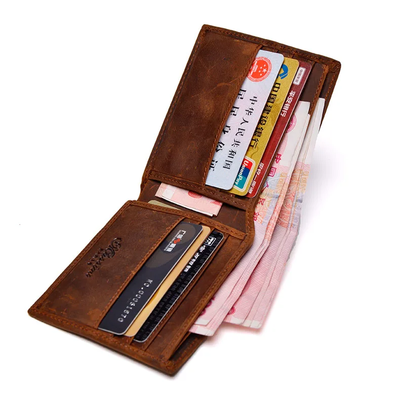 Мужские кошельки винтажные из натуральной кожи высокого качества мужские с