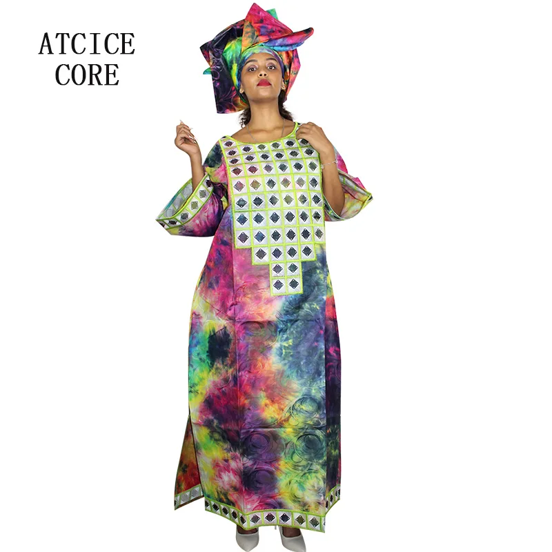 Африканское платье для женщин традиционное Дашики с вышивкой 100% хлопок A218