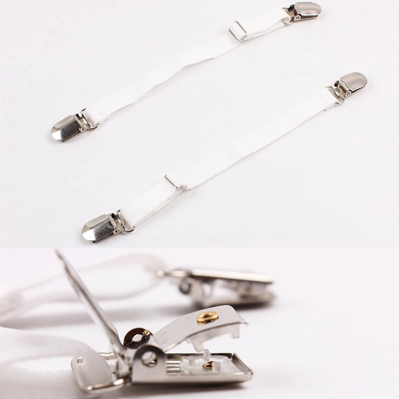 Однотонные белые подтяжки для рубашек 2 шт. мужчин унисекс эластичный пояс с