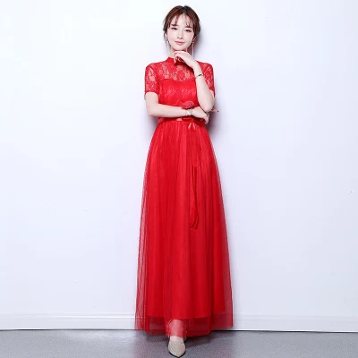 v9 red Длинный Красивый короткий рукав белое платье для подружки невесты Выходные туфли на выпускной 5 видов стилей свадебное вечернее платье, размеры от 2 до 14 лет, а также размер 16 SW0050 - Цвет: v9 red